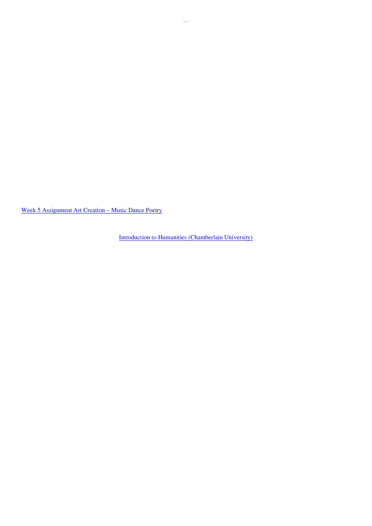 Preview image for HUMN 303N Week 5 Assignment Art Creation – Music/Dance/Poetry